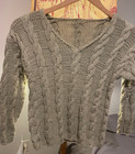 child's sweater, @ 5-6, cable knit, olive, hand-knit by professional knitter — photo 1