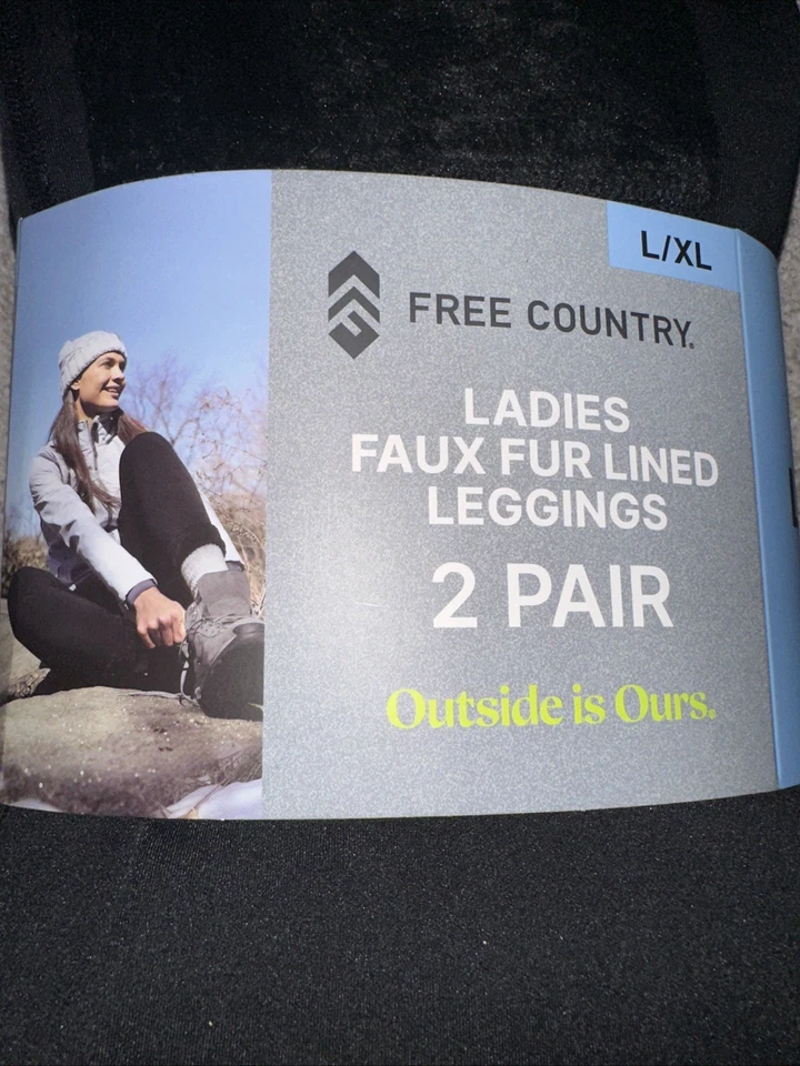 Nuevo Leggings Forrados de Piel Sintética Free Country Damas 2 Pares L/Xl Foto 2 de 4