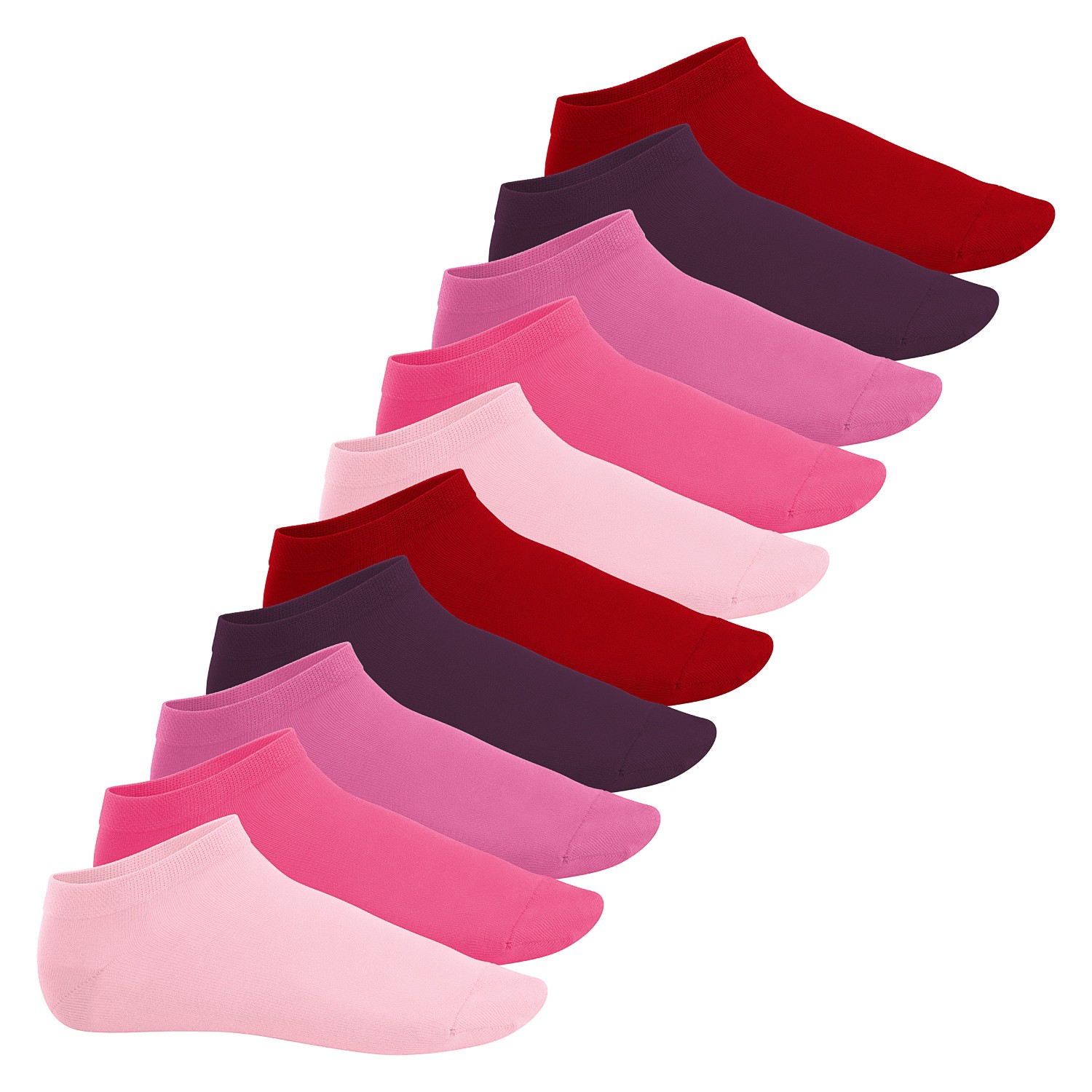 Damen Sneaker Socken 4-er Pack Weiß 39/42 Baumwolle 4-Designs Kurzsocken Set