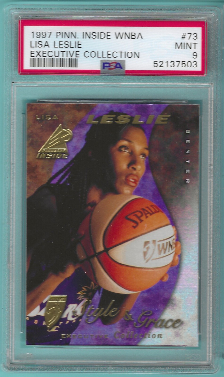 1997 Pinnacle Executive WNBA #73 Lisa Leslie S&G Rookie PSA 9 Los Angeles Sparks