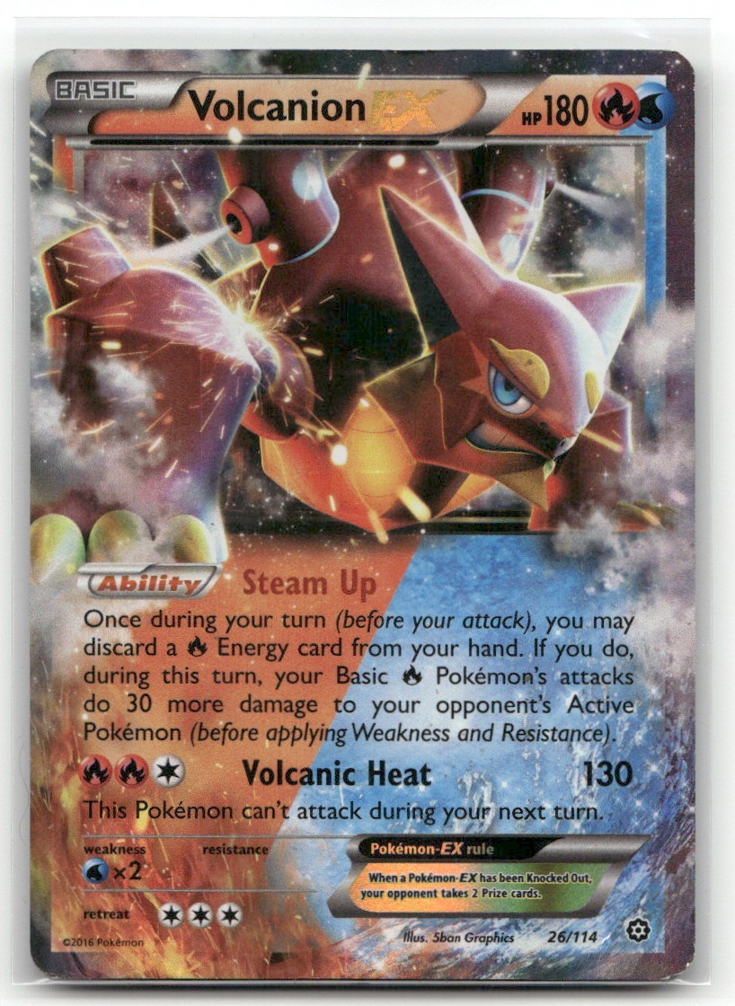 Pokemon Volcanion EX 26/114 - XY - Steam Siege - Holofoil - Heavily Played - Ult