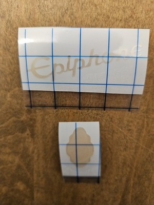  Epiphone  and Dot Symbol Logo Ivory Pearl  Die-Cut Vinyl Decals