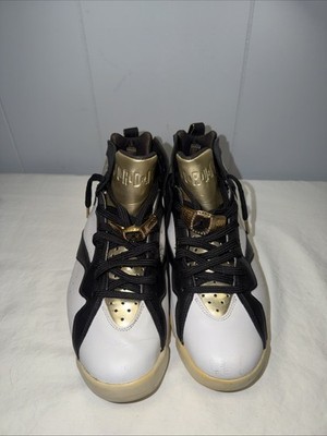 Air Jordan 7 Retro GMP Golden Moments Pack White Black Gold Size 8 (725093-140)