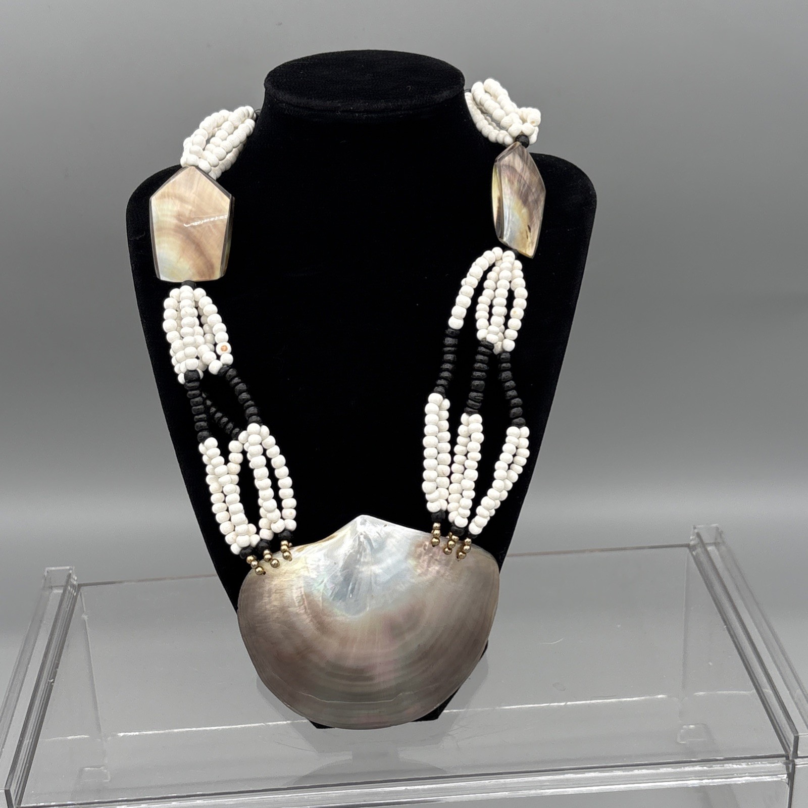 Abalone Shell Gemstone Handmade Big Statement Nec… - image 15