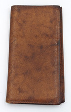 Rolfs Leather Coat Wallet Checkbook Holder Brown Genuine Cowhide Vintage Bifold