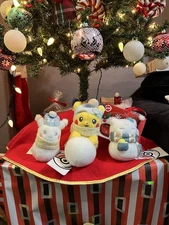 Pokemon Snowman Plush Bundle Pokemon Center Exclusive