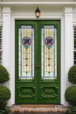 Bespoke Victorian Stained Glass Doors Made To Order Hardwood 250 Deposit .