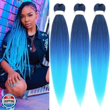 Black Blue Ombre Braiding Hair Pre Stretched Colorful Prestressed Braiding Ha