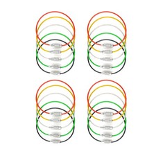 20x 1.5mm Screw Locking Wire Keychain Cable Rope Key Holder Keyring Chain Ring G