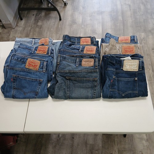 Grade A Wholesale 9pc Levis Mens Denim Jeans Sizes 36-48 Reseller Premium Lot