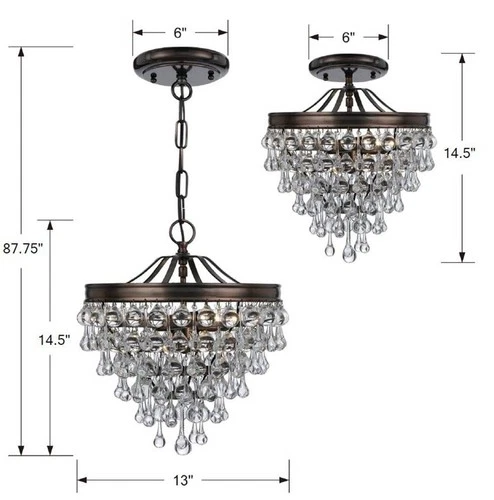 Crystorama Calypso 12" Wide Vibrant Bronze Finish Crystal Chandelier - Picture 8 of 8