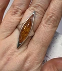 Baltic Amber Vintage 925 Sterling Silver Unique Ring 4.0g Size 6.25