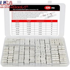 High-Quality Butt Connectors Kit Wire Splicing Crimping 600V Copper Terminals US