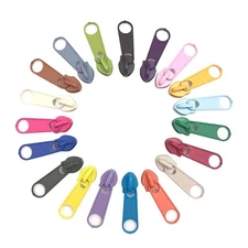 50 PCS #5 Metal Zipper Sliders for Nylon Coil Zipper Repair Mixed Colors