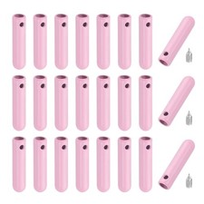 24Pack Shoelace Tips with Screw, Alloy 25mm Aglets End Tip, Pink