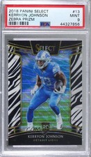 2018 Panini Select Concourse Zebra Prizm Kerryon Johnson #13 PSA 9 MINT 01bj