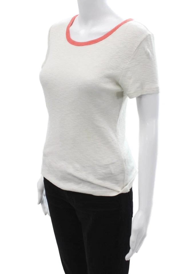 Camiseta Lilla P Mujer Blanca Timbre Algodón Pima Cuello Redondo Manga Corta Talla M Foto 2 de 4