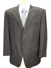 Corneliani Suit Italy 46R 40x28.5 Blue Stripe Extrafine Super Wool Pleated Pants
