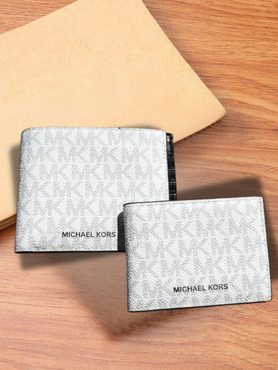 Michael Kors Cooper Men Bifold White MK Signature Billfold Wallet