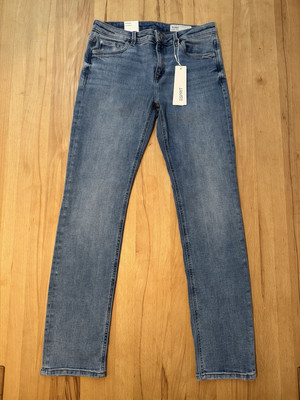 Neu Esprit Damen Stretch Straight Jeans Hose Medium Rise Gr. W29 L30 Blau