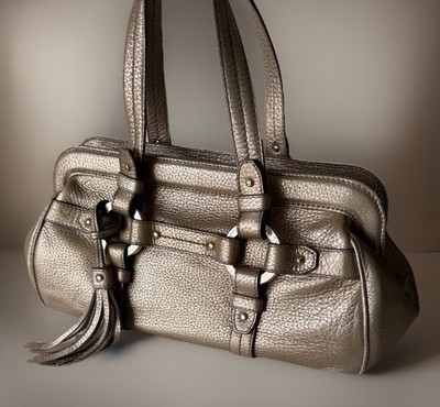 Authentic Bally Hand Bag Gold Leather From Japan 0941
