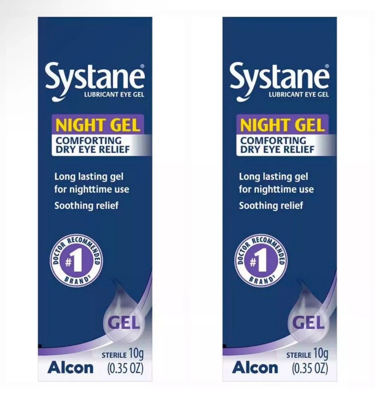 2 TUBES Systane NIGHT GEL Nighttime Dry Eye Relief 10g 0.35oz EXP 01/27
