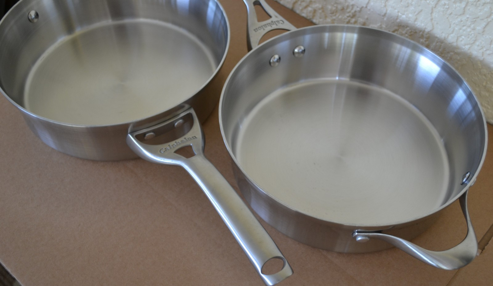 Calphalon Contemporary Stainless Steel 2 Sautepan pans with 1-lid