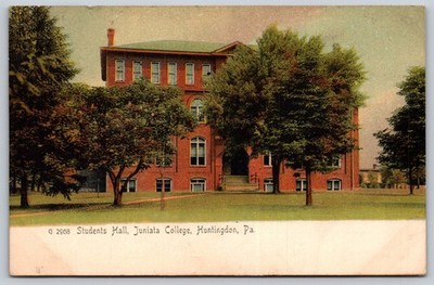 Vintage Students Hall Juniata College Huntingdon PA Postcard 1919 C208