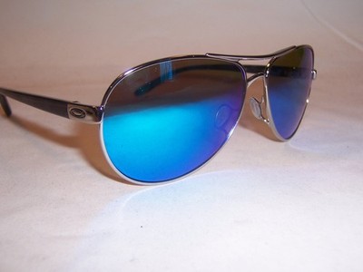 New Oakley Sunglasses FEEDBACK OO4079-33 CHROME/PRIZM SAPPHIRE POLARIZED