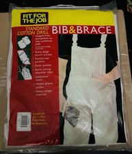 FFJ Bib Brace Painters Cotton Decorators Soft Comfy Overalls Pouch Mobile Pocket