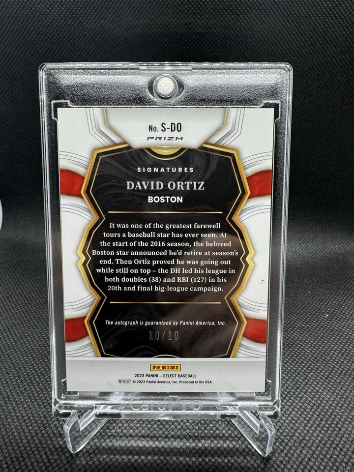 2023 Panini Select Signatures Дэвид Ортис #S-DO золотая призма 10/10 (AU) - Изображение 3 из 4
