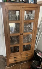 Display Cabinet with Glass Doors and Shelves