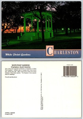 White Point Gardens Gazebo Charleston SC Postcard Scenic Landmark Ocean View