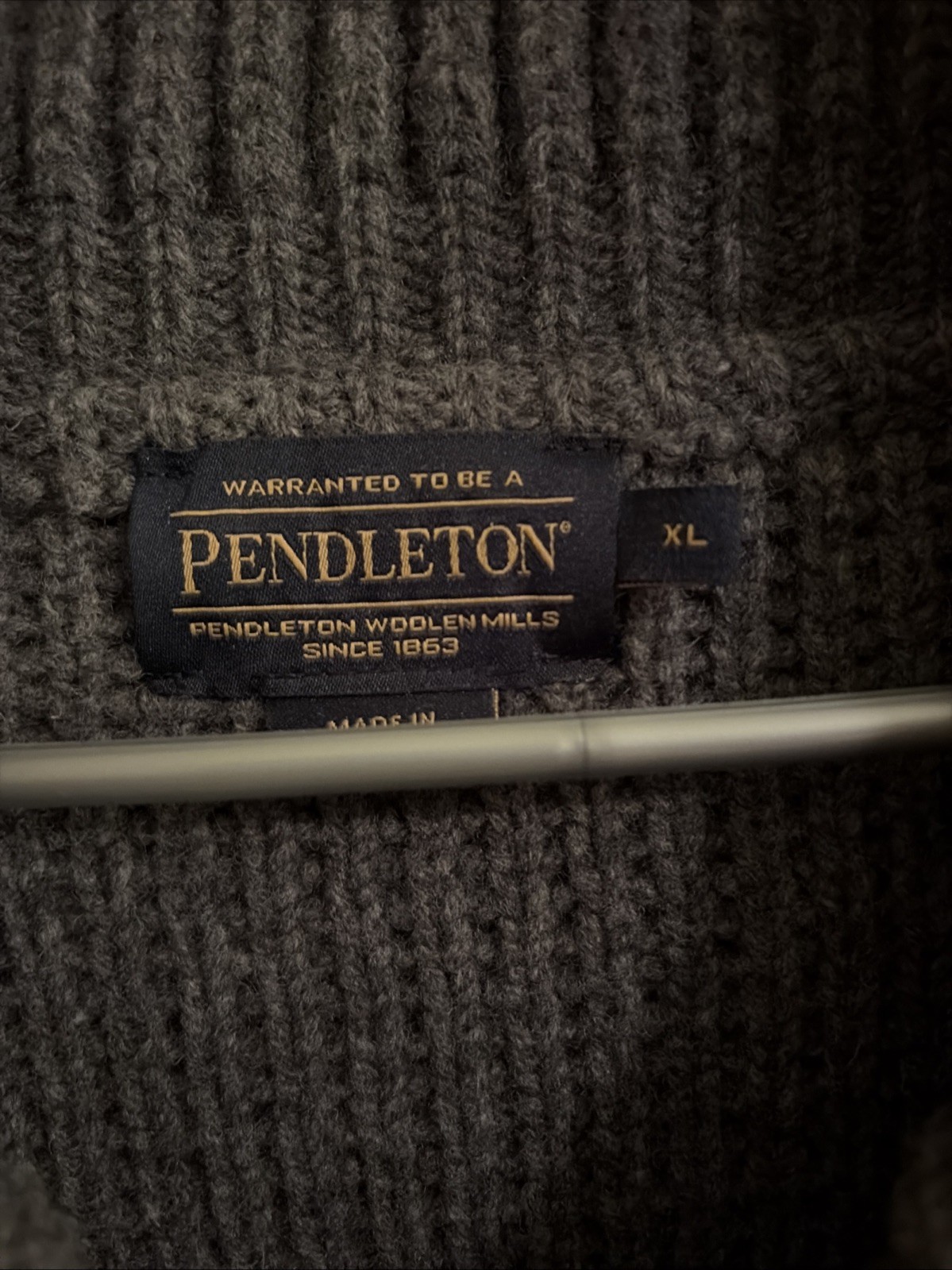 Pendleton Westerly Gray Wool Cardigan Sweater Men… - image 3