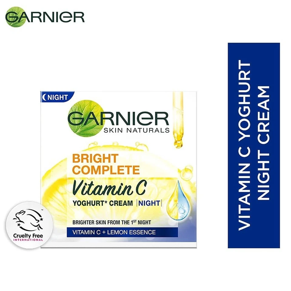 Crema de Noche Garnier Bright Completa Vitamina C Yogur 40gm Foto 2 de 4
