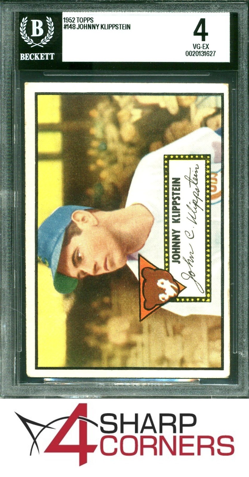 1952 TOPPS #148 JOHNNY KLIPPSTEIN CUBS BGS 4