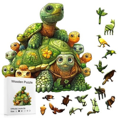 Wooden Turtle Puzzle Adults Irregular Jigsaw Animal Art Decor Gift 4.5 Level