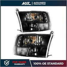 Halogen Headlight Assembly For Dodge Ram 1500 2500 2009-2018 Black Housing Lhrh Halogen Headlight Assembly For Dodge Ram 1500 2500 2009-2018 Black Housing Lhrh