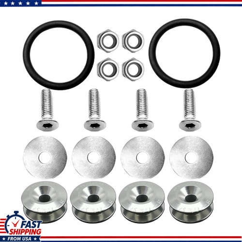 Quick Release Fastener Kit Bumpers and Trunks, Billet, Silver