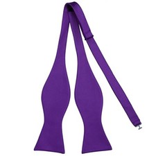 Mens Solid Bowtie Woven Self Tie Bow Ties Tuxedo  Wedding 914-twill Purple