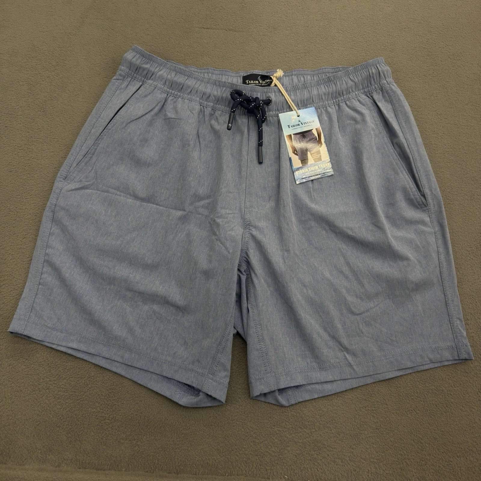 Tailor Vintage Hybrid Swim Trunk Shorts Mens L Infinity Heather Workout Beach