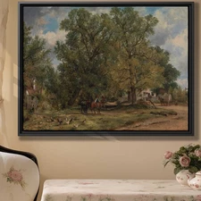 Rural Horses Canvas Print Vintage Farmhouse Wall Art Decor Rustic Artwork