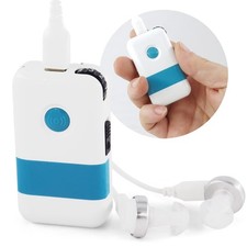 Pocket Hearing Impaired Aid Amplifier Device for Seniors White  Rechargeable