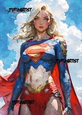 ACEO ATC Sketch - Supergirl - 1/1 - Authenticity Stamp