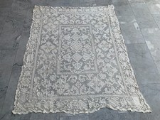 4x5ft Antique Handmade French Crochet Lace Tablecloth Kitchen textile 165x136 cm