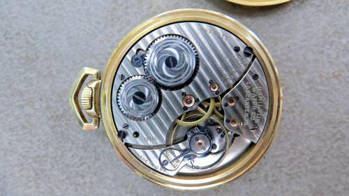 Antique Hamilton Pocket watch, 17j, Ticking 10k r.g.p. 916 movement - Picture 3 of 6