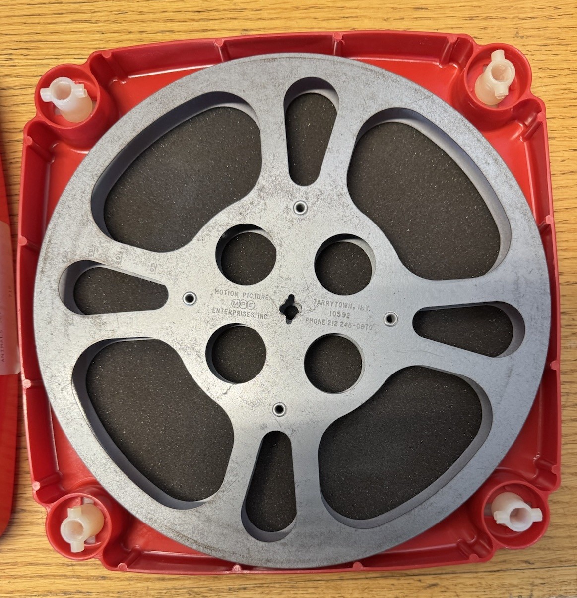 1 - 16mm  800'  EMPTY  METAL  FILM  REEL  TAYLOREEL  (  GREY )     A-     NICE