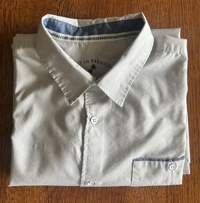 Free Planet Lost In Paradise Short Sleeve Button Down Men s Shirt Khaki 3XL