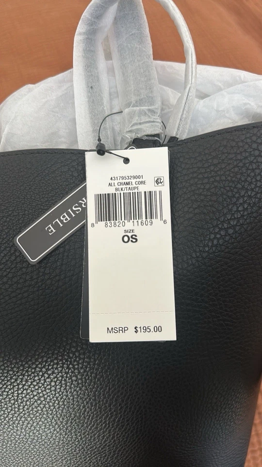 Bolso de Mano Grande Reversible Lauren Ralph Lauren Cuero Sintético Negro/Taupe con Bolsa Foto 4 de 4