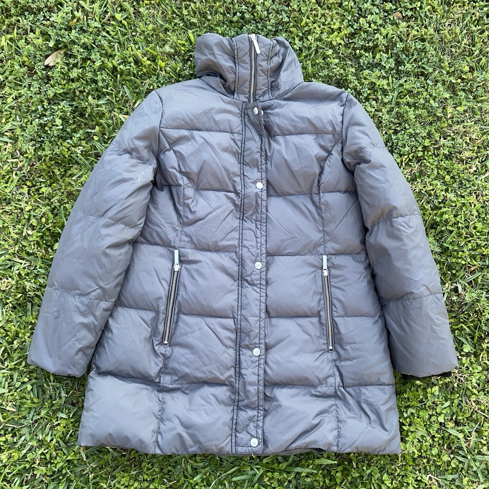 giubbotto imbottito grigio Michael kors manica lunga